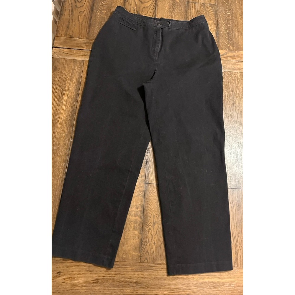 Lauren Ralph Lauren Black Cotton Stretch Chino Straight Leg Women's 16W 34x28
